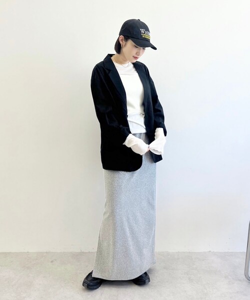 CITEN（シテン）の「＜CITEN＞ラメ ナロー スカート（スカート・レディース・シルバー/ブラック/ライトブルー・FREE）」の7枚目の写真