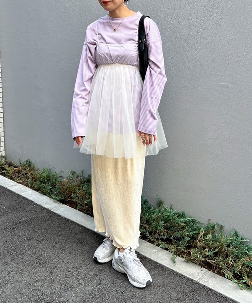 feepur（フェピュール）の「【TALLサイズあり】ベロアランダムプリーツナロースカート（スカート・レディース・グレー/ブラック/アイボリー・TALL/MEDIUM）」の20枚目の写真