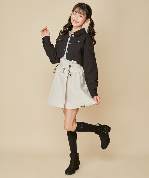 JENNI love（ジェニィラブ）の「【セットアップ対応】【ストレッチ素材】ストレッチショート丈Gジャン（デニムジャケット・キッズ・ラベンダー/ミント/アイボリー/ブラック・130cm/140cm/150cm/160cm）」の11枚目の写真