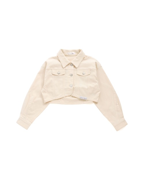 JENNI love（ジェニィラブ）の「【セットアップ対応】【ストレッチ素材】ストレッチショート丈Gジャン（デニムジャケット・キッズ・ラベンダー/ミント/アイボリー/ブラック・130cm/140cm/150cm/160cm）」の20枚目の写真