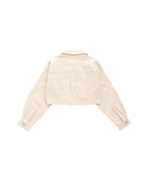 JENNI love（ジェニィラブ）の「【セットアップ対応】【ストレッチ素材】ストレッチショート丈Gジャン（デニムジャケット・キッズ・ラベンダー/ミント/アイボリー/ブラック・130cm/140cm/150cm/160cm）」の21枚目の写真