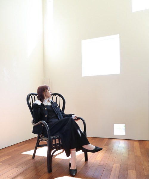 ULEULA（ウルア）の「ツイードジャケット/Vネックノーカラージャケット（ノーカラージャケット・レディース・アイボリー/ブラック・FREE）」の22枚目の写真