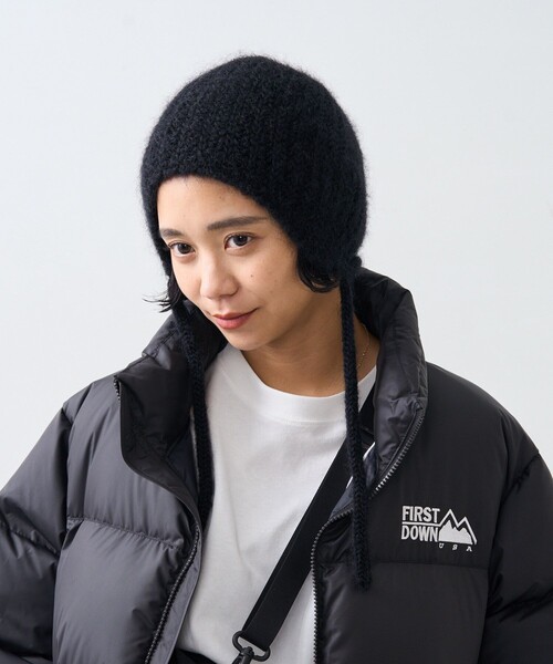 FREAK'S STORE（フリークスストア）の「RACAL × FREAK'S STORE/ラカル 別注 Mohair knit ear cord cap/モヘア ニット イヤー コード キャップ/ビーニー（ニットキャップ/ビーニー・レディース・オレンジ/オフホワイト/ブラック/グレー/ベージュ・ONE SIZE）」の3枚目の写真