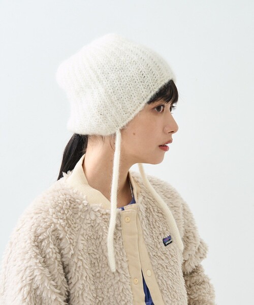 FREAK'S STORE（フリークスストア）の「RACAL × FREAK'S STORE/ラカル 別注 Mohair knit ear cord cap/モヘア ニット イヤー コード キャップ/ビーニー（ニットキャップ/ビーニー・レディース・オレンジ/オフホワイト/ブラック/グレー/ベージュ・ONE SIZE）」の8枚目の写真