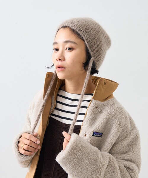 FREAK'S STORE（フリークスストア）の「RACAL × FREAK'S STORE/ラカル 別注 Mohair knit ear cord cap/モヘア ニット イヤー コード キャップ/ビーニー（ニットキャップ/ビーニー・レディース・オレンジ/オフホワイト/ブラック/グレー/ベージュ・ONE SIZE）」の12枚目の写真