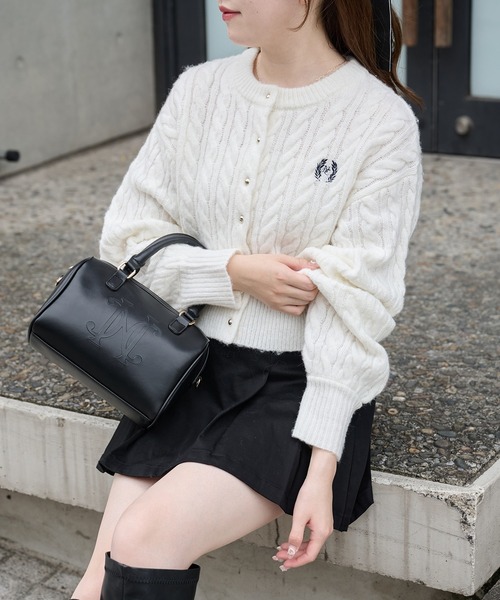 ワンポイント刺繍金ボタンカーディガン（カーディガン/ボレロ）｜one