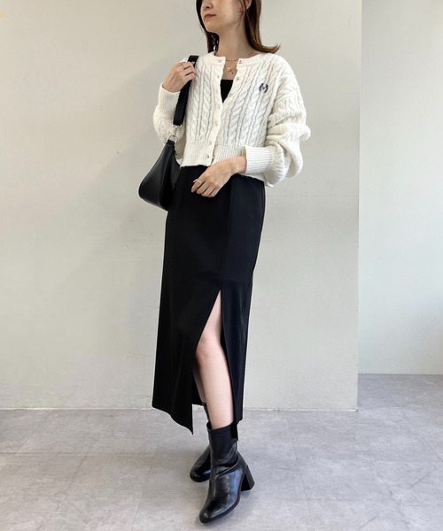 ワンポイント刺繍金ボタンカーディガン（カーディガン/ボレロ）｜one