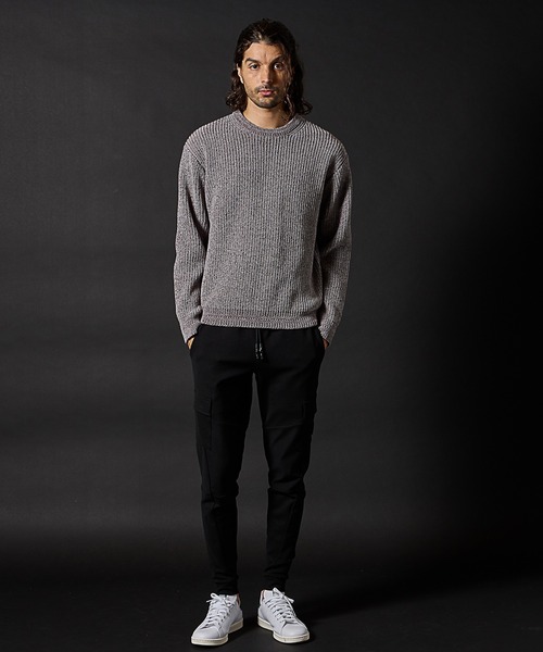 RATTLE TRAP（ラトルトラップ）の「引き揃え畦編みモールニット（ニット/セーター・メンズ・オレンジ/ブラック/ライトグレー・M/L/LL）」の4枚目の写真