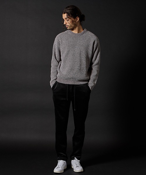 RATTLE TRAP（ラトルトラップ）の「引き揃え畦編みモールニット（ニット/セーター・メンズ・オレンジ/ブラック/ライトグレー・M/L/LL）」の5枚目の写真