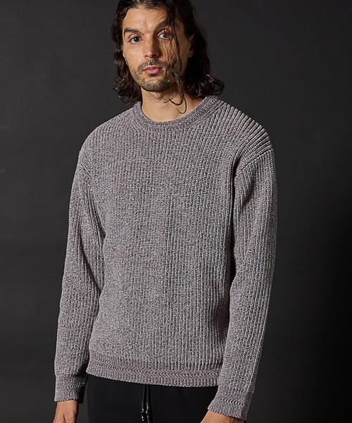 RATTLE TRAP（ラトルトラップ）の「引き揃え畦編みモールニット（ニット/セーター・メンズ・オレンジ/ブラック/ライトグレー・M/L/LL）」の6枚目の写真