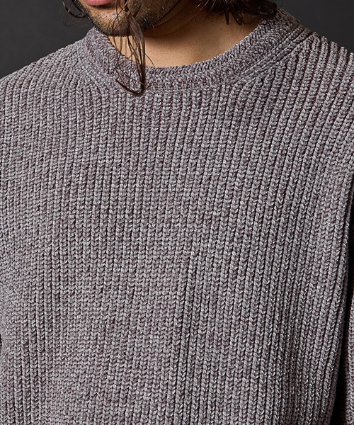 RATTLE TRAP（ラトルトラップ）の「引き揃え畦編みモールニット（ニット/セーター・メンズ・オレンジ/ブラック/ライトグレー・M/L/LL）」の9枚目の写真