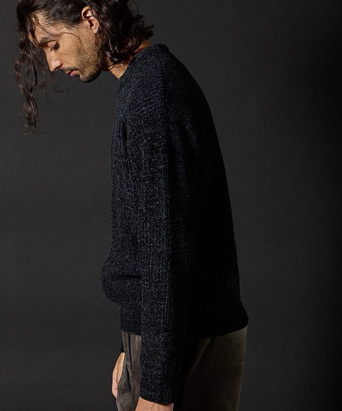 RATTLE TRAP（ラトルトラップ）の「引き揃え畦編みモールニット（ニット/セーター・メンズ・オレンジ/ブラック/ライトグレー・M/L/LL）」の15枚目の写真