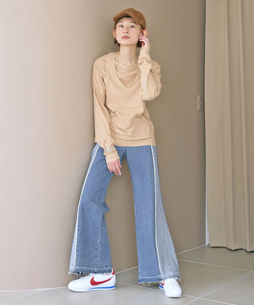 SLOBE citron.（スローブシトロン）の「SLOBE citron.リメイクベルレッグデニム（デニムパンツ・レディース・サックスブルー・34/36/38）」の17枚目の写真