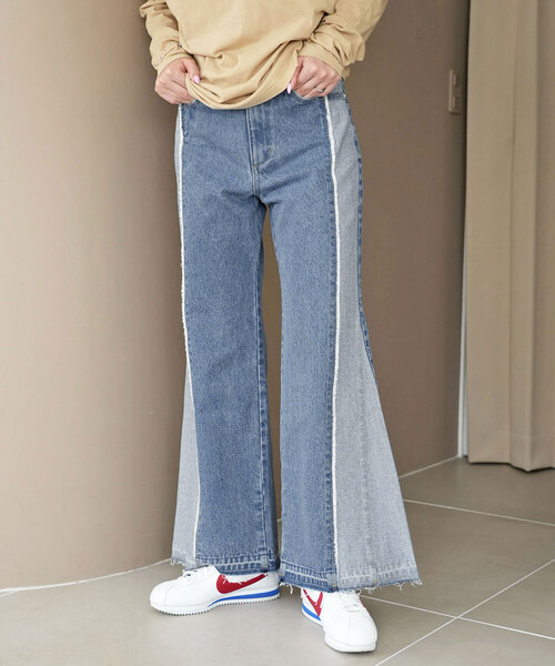 SLOBE citron.（スローブシトロン）の「SLOBE citron.リメイクベルレッグデニム（デニムパンツ・レディース・サックスブルー・34/36/38）」の18枚目の写真