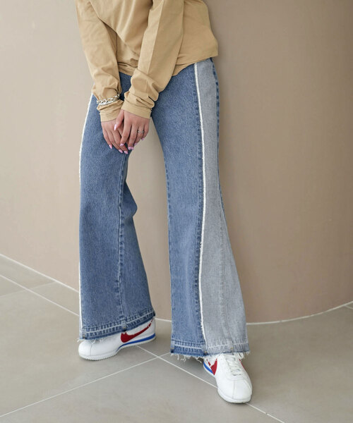 SLOBE citron.（スローブシトロン）の「SLOBE citron.リメイクベルレッグデニム（デニムパンツ・レディース・サックスブルー・34/36/38）」の19枚目の写真