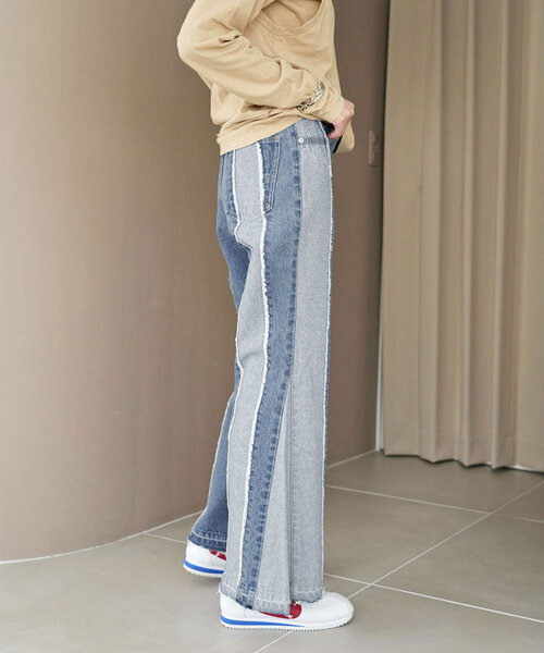 SLOBE citron.（スローブシトロン）の「SLOBE citron.リメイクベルレッグデニム（デニムパンツ・レディース・サックスブルー・34/36/38）」の21枚目の写真