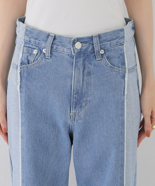 SLOBE citron.（スローブシトロン）の「SLOBE citron.リメイクベルレッグデニム（デニムパンツ・レディース・サックスブルー・34/36/38）」の3枚目の写真