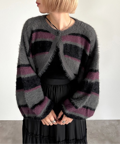 apres jour mignon(アプレジュールミニョン)の「シャギーボレロ【ZOZOTOWN限定アイテム】(カーディガン/ボレロ・レディース・グリーン系その他/アイボリー/ブラック/チャコールグレー・X-LARGE/フリー)」の18枚目の写真