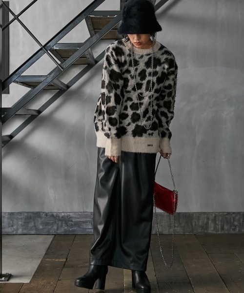 GEVS.(ジェイヴィス)の「<大きいサイズ> レオパードジャガードニットプルオーバー GEVS.(ニット/セーター・レディース・グレー系/ベージュ系・3L/5L/4L/LL/L)」の20枚目の写真