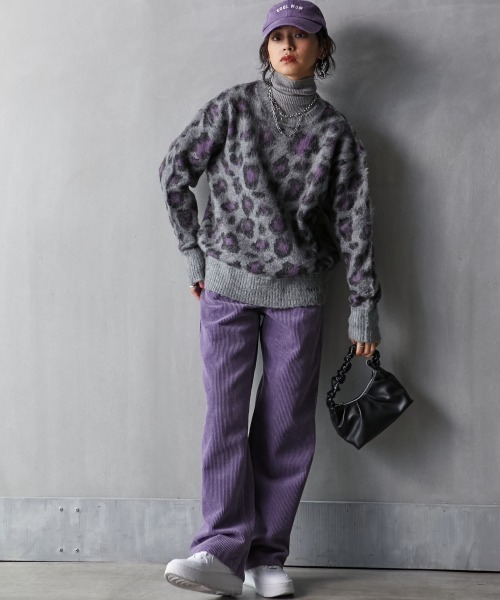 GEVS.(ジェイヴィス)の「<大きいサイズ> レオパードジャガードニットプルオーバー GEVS.(ニット/セーター・レディース・グレー系/ベージュ系・3L/5L/4L/LL/L)」の13枚目の写真