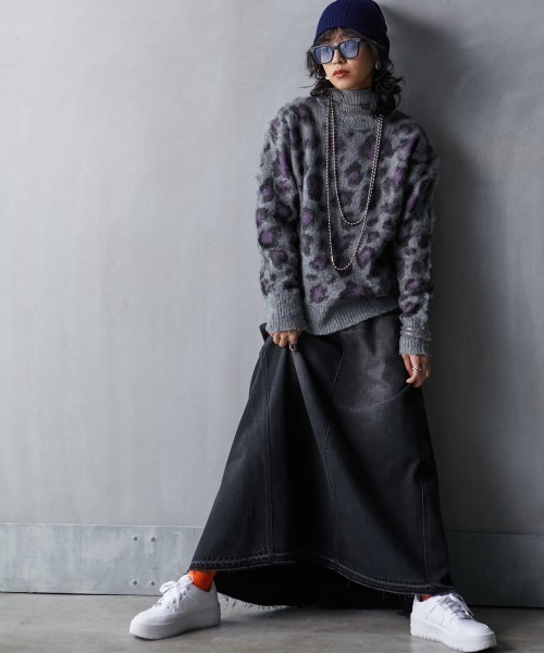 GEVS.(ジェイヴィス)の「<大きいサイズ> レオパードジャガードニットプルオーバー GEVS.(ニット/セーター・レディース・グレー系/ベージュ系・3L/5L/4L/LL/L)」の21枚目の写真