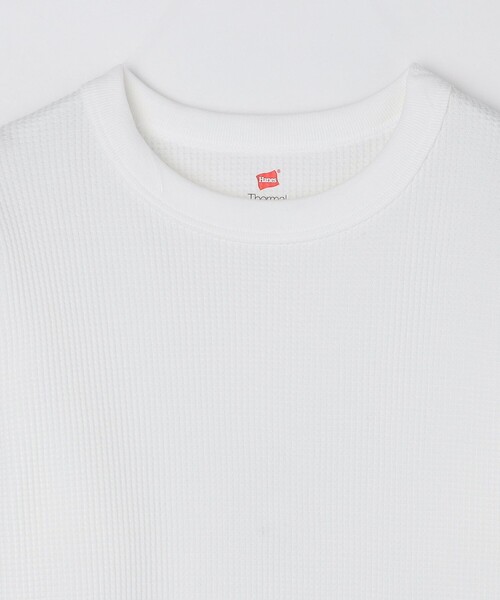 HANES(ヘインズ)の「Hanes: USAコットン サーマル クルーネック ロングスリーブ Tシャツ(Tシャツ/カットソー・メンズ・ホワイト/ブラック・MEDIUM/LARGE/X-LARGE)」の8枚目の写真