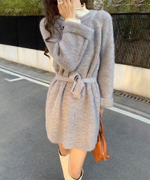 マルチカラーニットワンピ