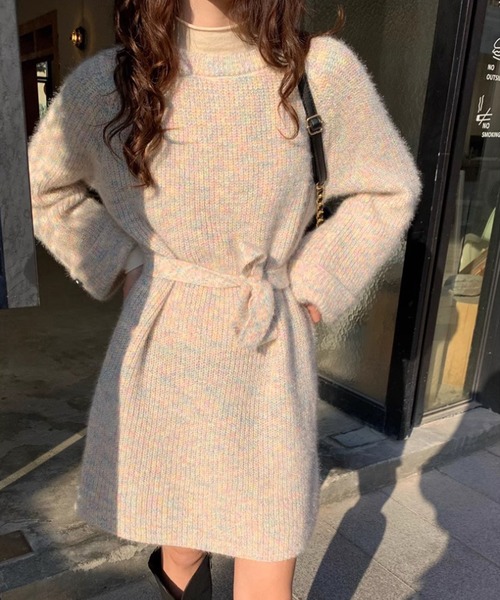 ENLIKE(エンリケ)の「マルチカラーニットワンピ(ワンピース・レディース・ブルー系その他/グレー系その他/ホワイト系その他・FREE)」の21枚目の写真