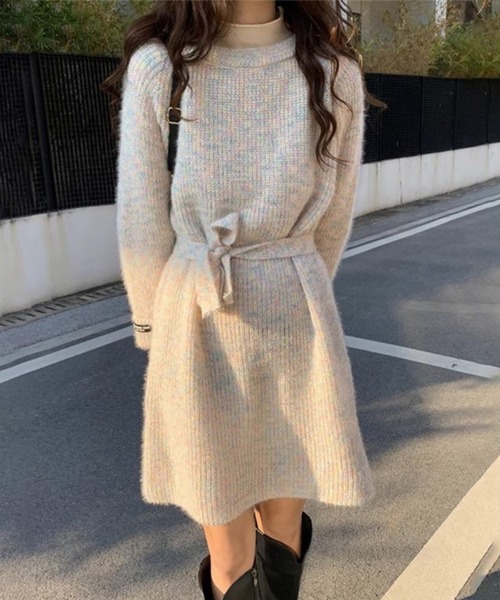 ENLIKE(エンリケ)の「マルチカラーニットワンピ(ワンピース・レディース・ブルー系その他/グレー系その他/ホワイト系その他・FREE)」の16枚目の写真