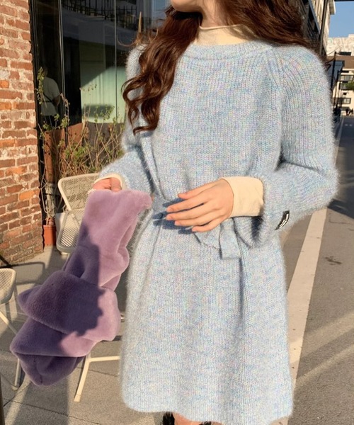 ENLIKE(エンリケ)の「マルチカラーニットワンピ(ワンピース・レディース・ブルー系その他/グレー系その他/ホワイト系その他・FREE)」の10枚目の写真