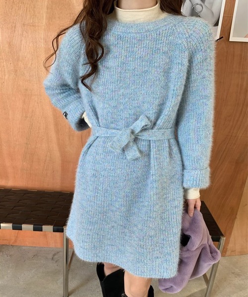 ENLIKE(エンリケ)の「マルチカラーニットワンピ(ワンピース・レディース・ブルー系その他/グレー系その他/ホワイト系その他・FREE)」の11枚目の写真