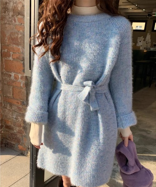 ENLIKE(エンリケ)の「マルチカラーニットワンピ(ワンピース・レディース・ブルー系その他/グレー系その他/ホワイト系その他・FREE)」の13枚目の写真