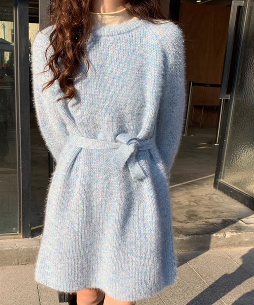 ENLIKE(エンリケ)の「マルチカラーニットワンピ(ワンピース・レディース・ブルー系その他/グレー系その他/ホワイト系その他・FREE)」の12枚目の写真