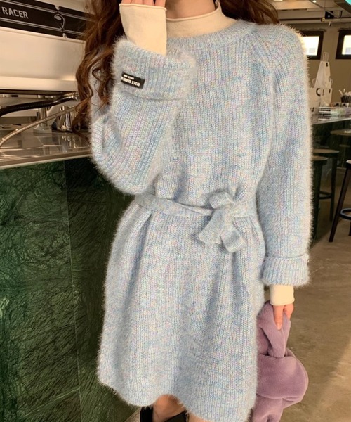 ENLIKE(エンリケ)の「マルチカラーニットワンピ(ワンピース・レディース・ブルー系その他/グレー系その他/ホワイト系その他・FREE)」の14枚目の写真