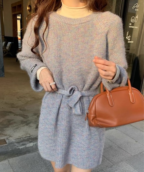 ENLIKE(エンリケ)の「マルチカラーニットワンピ(ワンピース・レディース・ブルー系その他/グレー系その他/ホワイト系その他・FREE)」の4枚目の写真