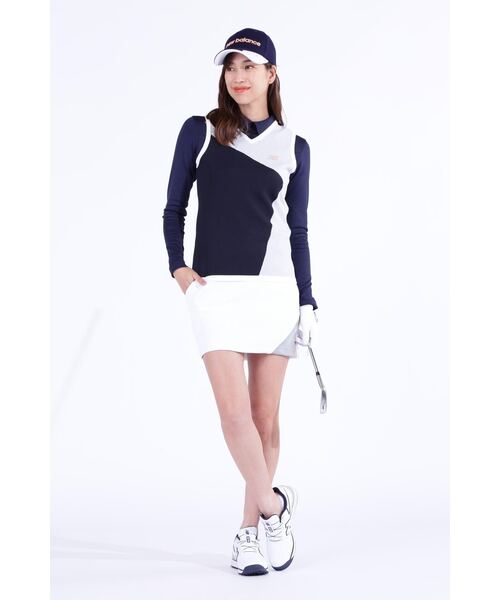 New Balance Golf(ニューバランスゴルフ)の「【new balance golf】針抜きワッフル×ダンボールニット 裏起毛 スウェット スカート (WOMENS WORLD)(スカート・レディース・オレンジ系その他/ホワイト/ダークインディゴブルー・MEDIUM/LARGE/SMALL/X-SMALL)」の13枚目の写真