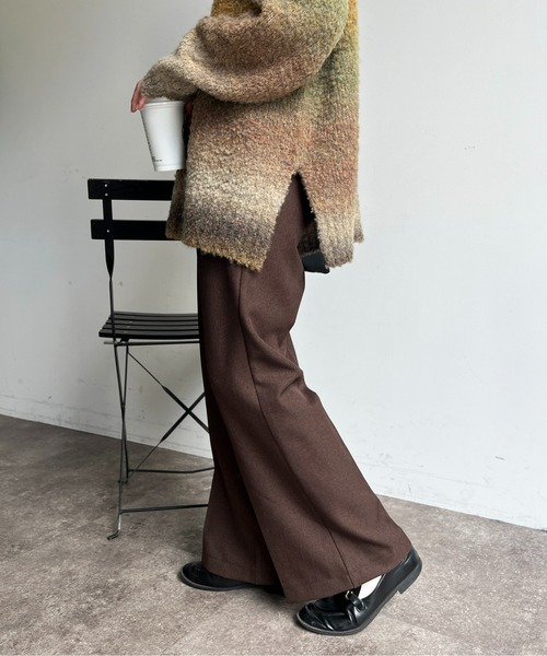 CPCM（シーピーシーエム）の「【低身長/高身長】ウールライクタックスラックス（スラックス・レディース・ブラウン/イエロー系その他/ブラック/チャコールグレー・MT/MEDIUM）」の5枚目の写真