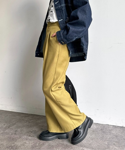 CPCM（シーピーシーエム）の「【低身長/高身長】ウールライクタックスラックス（スラックス・レディース・ブラウン/イエロー系その他/ブラック/チャコールグレー・MT/MEDIUM）」の7枚目の写真