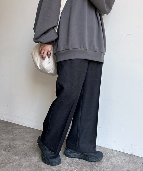 CPCM（シーピーシーエム）の「【低身長/高身長】ウールライクタックスラックス（スラックス・レディース・ブラウン/イエロー系その他/ブラック/チャコールグレー・MT/MEDIUM）」の12枚目の写真