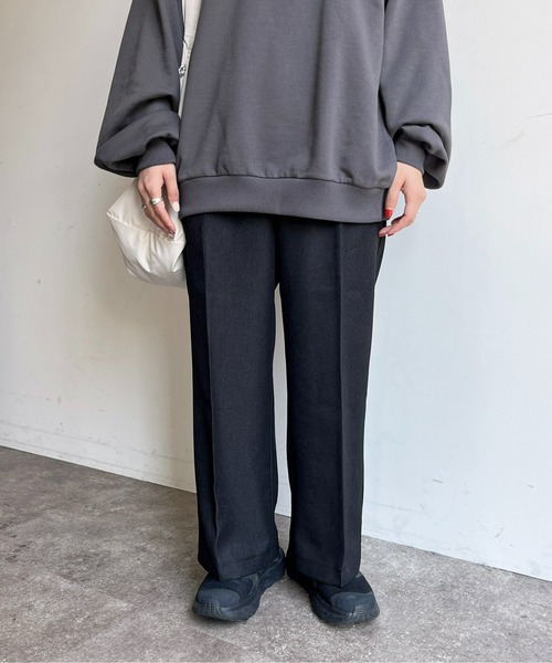 CPCM（シーピーシーエム）の「【低身長/高身長】ウールライクタックスラックス（スラックス・レディース・ブラウン/イエロー系その他/ブラック/チャコールグレー・MT/MEDIUM）」の13枚目の写真