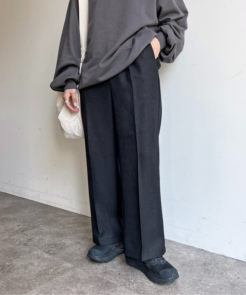 CPCM（シーピーシーエム）の「【低身長/高身長】ウールライクタックスラックス（スラックス・レディース・ブラウン/イエロー系その他/ブラック/チャコールグレー・MT/MEDIUM）」の11枚目の写真