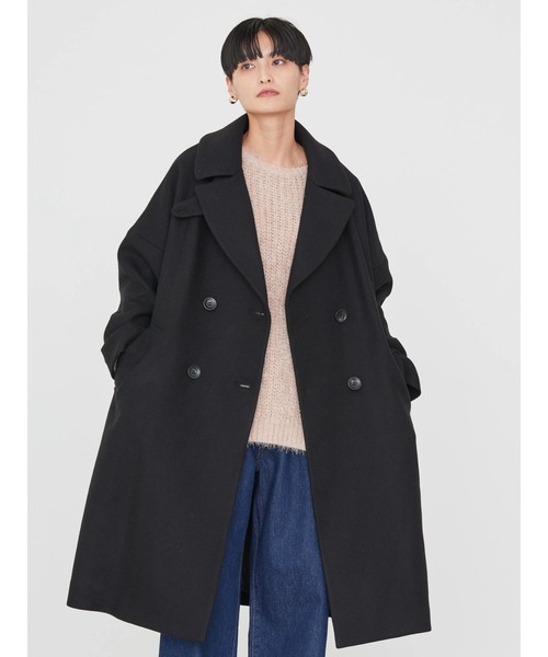 AMERICAN HOLIC（アメリカンホリック）の「【匠】ドロップショルダーチェスターBIGコート（チェスターコート・レディース・ブラック・M/L）」の3枚目の写真