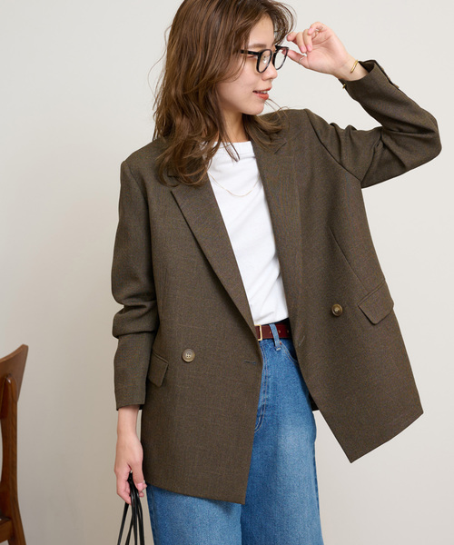 JOURNAL STANDARD relume(ジャーナルスタンダード レリューム)の「《追加2》シャークツイードテーラドジャケット(テーラードジャケット・レディース・ブラウン・36/38)」の7枚目の写真
