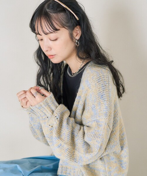 セール】ラメ グラデーション ショートニットカーディガン