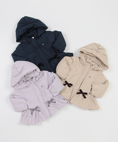 petit main（プティマイン）の「ペプラムダウンジャケット（ブルゾン・キッズ・ラベンダー/ライトベージュ/ネイビー・110cm/120cm/130cm/80ｃｍ/90cm/100cm）」の10枚目の写真