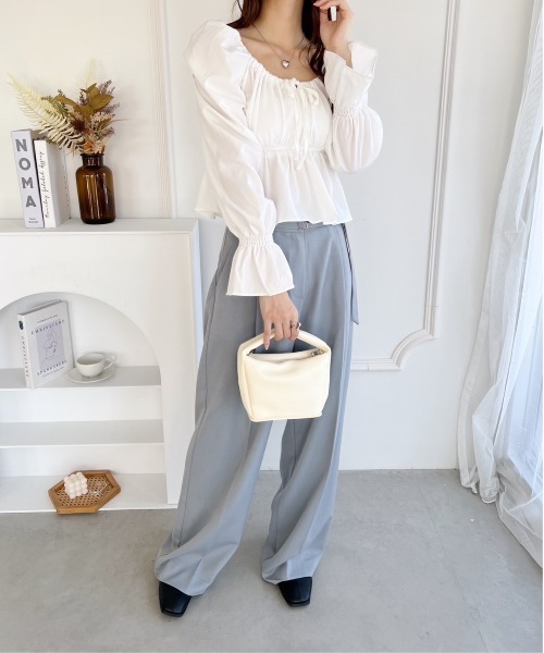 thank U more（サンキューモア）の「２WAY エコレザーワンショルダーミニＢＡＧ（ショルダーバッグ・レディース・ブラック/アイボリー・FREE）」の5枚目の写真