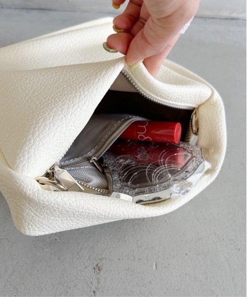 thank U more（サンキューモア）の「２WAY エコレザーワンショルダーミニＢＡＧ（ショルダーバッグ・レディース・ブラック/アイボリー・FREE）」の12枚目の写真