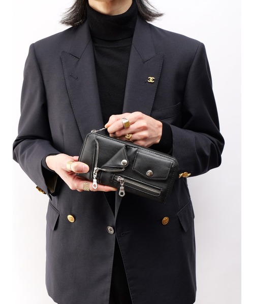 DEVICE(デバイス)の「ライダースジャケット デザイン ラウンド長財布 ウォレット(財布・メンズ・ブラック・FREE)」の7枚目の写真