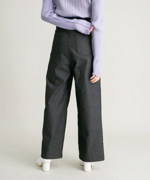 KBF（ケイビーエフ）の「フロントタックWIDEパンツ（その他パンツ・レディース・カーキ/ブラック・36/38）」の6枚目の写真