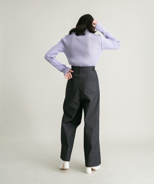 KBF（ケイビーエフ）の「フロントタックWIDEパンツ（その他パンツ・レディース・カーキ/ブラック・36/38）」の9枚目の写真